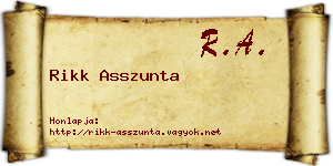 Rikk Asszunta névjegykártya